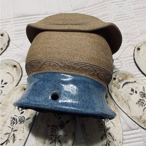 Terry Myhren Studio Art Pottery Wall Hanging Planter Wind Chime, Blue, Signed - Picture 9 of 10